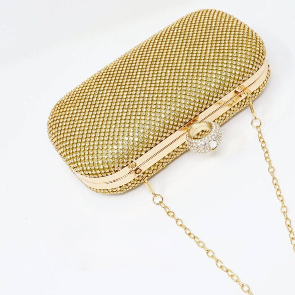Gold Crystal Wedding Clutch, Statement Bag, Evening Clutch, Wedding Clutch